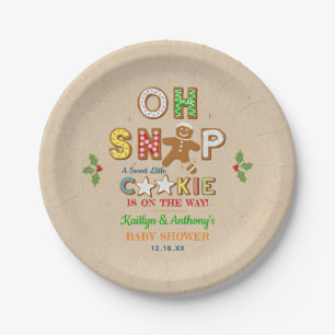 Oh Snap! Gingerbread Cookie Baby Shower Paper Plate