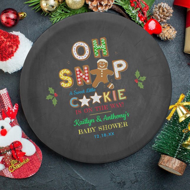 Oh Snap! Gingerbread Cookie Baby Shower Paper Plate (Creator Uploaded)