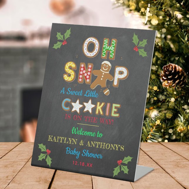 Oh Snap! Gingerbread Cookie Baby Shower Welcome Pedestal Sign (Creator Uploaded)