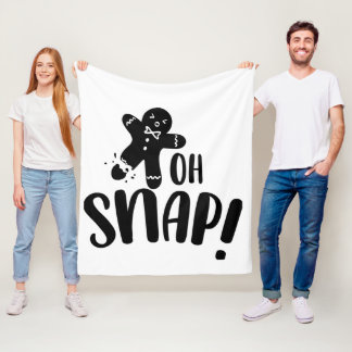 Oh Snap Gingerbread Cookie Holiday Fleece Blanket