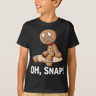 Oh Snap Gingerbread Cookie Man Broken Leg Amputee T-Shirt