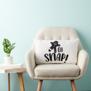 Oh Snap Gingerbread Cookie Xmas Holiday  Lumbar Pillow