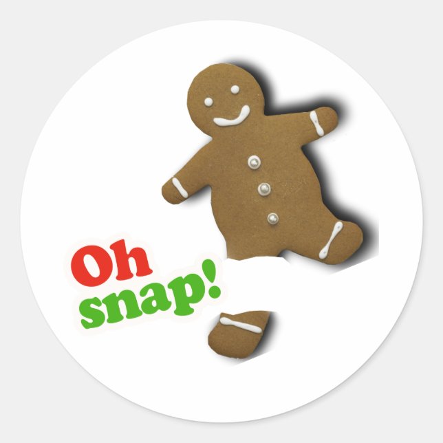 Oh Snap Gingerbread Cookies Classic Round Sticker (Front)