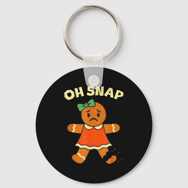 Oh Snap, Gingerbread Girl Cookie, Broken Leg, Funn Keychain (Front)