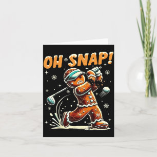 Oh Snap Gingerbread Golfer Golf Christmas Golfing Card
