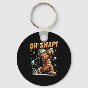 Oh Snap Gingerbread Golfer Golf Christmas Golfing  Keychain