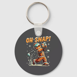 Oh Snap Gingerbread Golfer Golf Christmas Golfing  Keychain