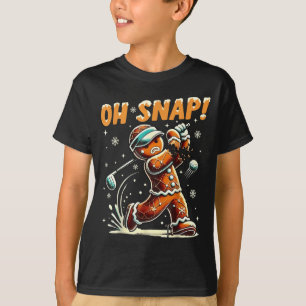 Oh Snap Gingerbread Golfer Golf Christmas Golfing T-Shirt