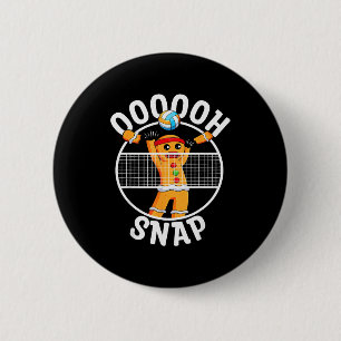 Oh Snap Gingerbread Man Blocker Christmas Volleyba 2 Inch Round Button