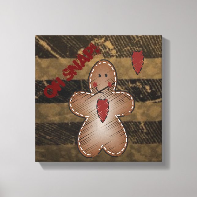 Oh Snap Gingerbread Man | Christmas Canvas Print (Front)