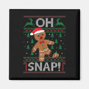 Oh Snap Gingerbread Man Christmas Funny Cookie Byk Magnet