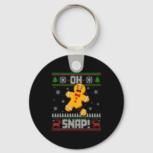 Oh Snap Gingerbread Man Cookie Baking Ugly Christm Keychain