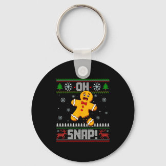 Oh Snap Gingerbread Man Cookie Baking Ugly Christm Keychain