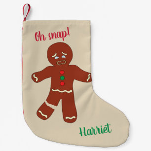 Oh Snap Gingerbread Man Cookie Funny Small Christmas Stocking