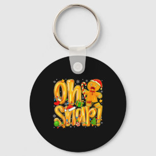 Oh Snap Gingerbread Man Funny Christmas Xmas Men W Keychain