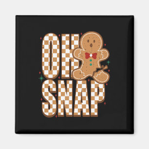 Oh Snap Gingerbread Man Funny Christmas Xmas Men W Magnet