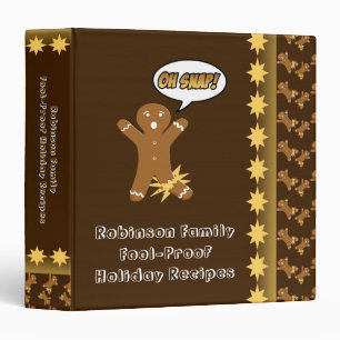 Oh Snap! Gingerbread Man Personalized Recipe Book Binder