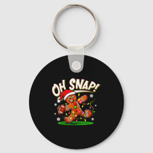 Oh Snap Gingerbread Man Santa Football Funny Chris Keychain