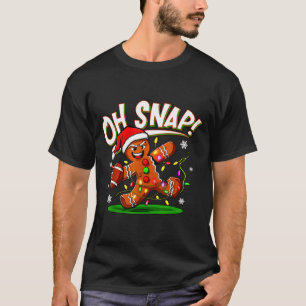 Oh Snap Gingerbread Man Santa Football Funny Chris T-Shirt