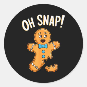 Oh Snap Gingerbread Man Shirt Adult Kids Men Women Classic Round Sticker