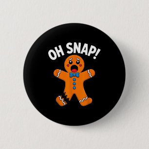 Oh Snap Gingerbread Man Xmas Boys Girls Kids Adult 2 Inch Round Button