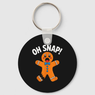 Oh Snap Gingerbread Man Xmas Boys Girls Kids Adult Keychain
