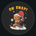 Oh Snap Gingerbreadman Christmas Picklell 1  Classic Round Sticker<br><div class="desc">Oh Snap Gingerbreadman Christmas Picklell 1</div>