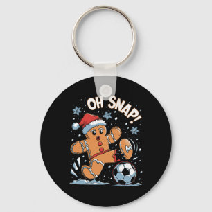 Oh Snap Gingerbreadman Christmas Soccer 1  Keychain