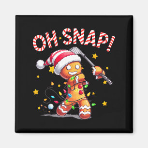 Oh Snap Gingerbreadman Xmas Golfer Golf Christmas  Magnet