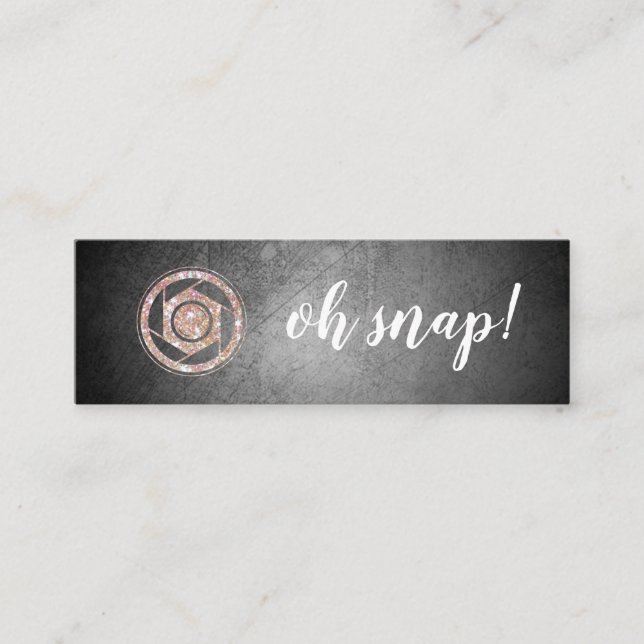 Oh Snap! Glitter Photographer Mini Business Card (Front)