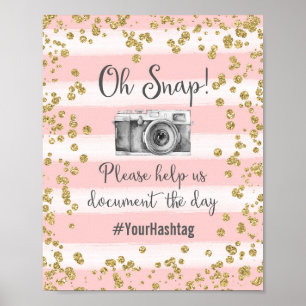 Oh Snap Hashtag Mariage Poster Imprimer