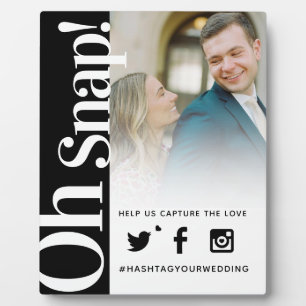 Oh snap hashtag mariage simple gras plaque texte