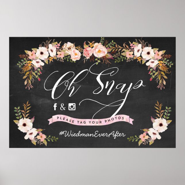 Oh Snap! Hashtag Wedding Poster (Front)