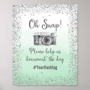 Oh Snap Hashtag Wedding Poster Print