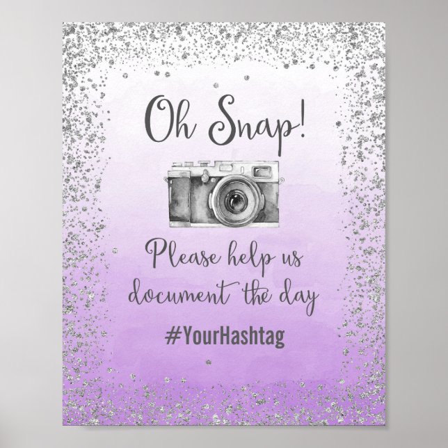 Oh Snap Hashtag Wedding Poster Print (Front)
