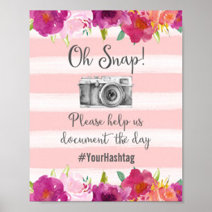 Oh Snap Hashtag Wedding Poster Print