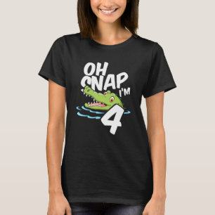 Oh Snap I’m 4 Alligator Crocodile 4th Birthday Gat T-Shirt
