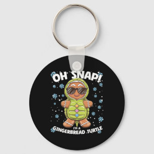 Oh Snap I'm A Gingerbread Turtle Christmas Funny Keychain