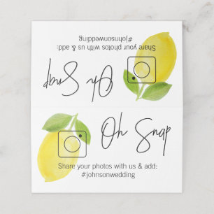 OH SNAP Lemon Folded table card #hashtag