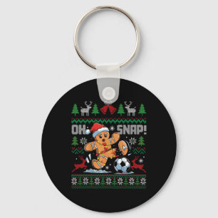 Oh Snap Soccer Gingerbreadman Christmas Ugly Xmas Keychain