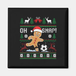Oh Snap Soccer Gingerbreadman Christmas Ugly Xmas Magnet