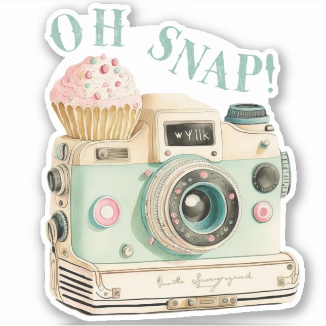 Oh Snap | Sticker Caméra Vintage Pastel (Devant)