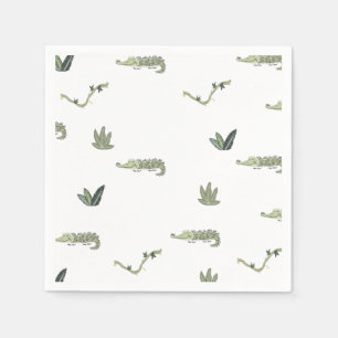 Oh Snap Swamp Crocodile Birthday Party Napkin