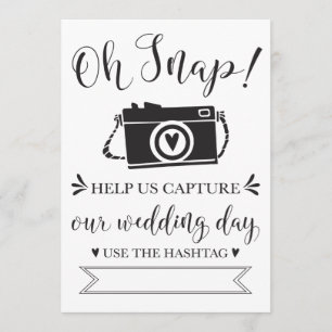 Oh Snap Wedding Hashtag Sign Invitation