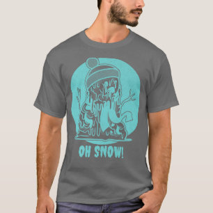 Oh Snow Funny Melting Snowman Horror Vintage Xmas  T-Shirt