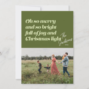 Oh So Joyeux Noël moderne Carte verte