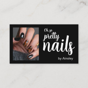 Oh So Pretty Nail Artist Script Photo Business Card