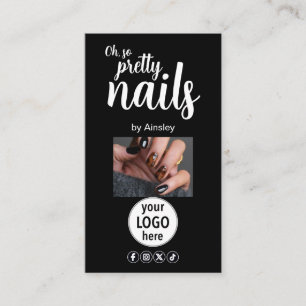 Oh So Pretty Nails Logo QR Code Social Business Card