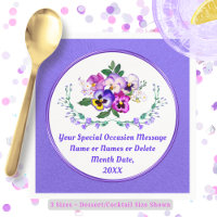 Oh so Pretty Personalized, Pansy Paper Napkins