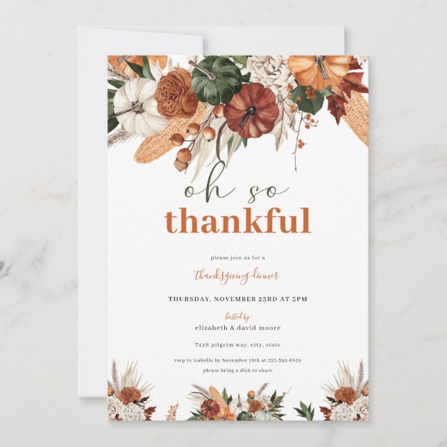 Oh So Thanksgiving Dîner Invitation (Devant)